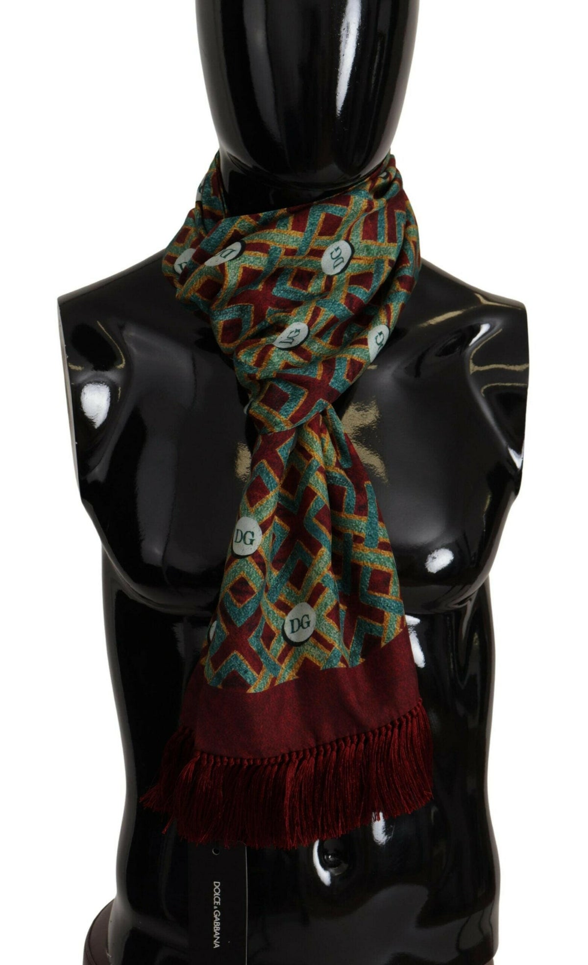 Dolce & Gabbana Multicolor DG Logo Shawl Warm Neck Wrap Fringe Scarf -   -  Dolce & Gabbana.