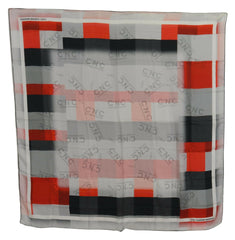 Costume National Gray Red Shawl Foulard Wrap Scarf -   -  Costume National.