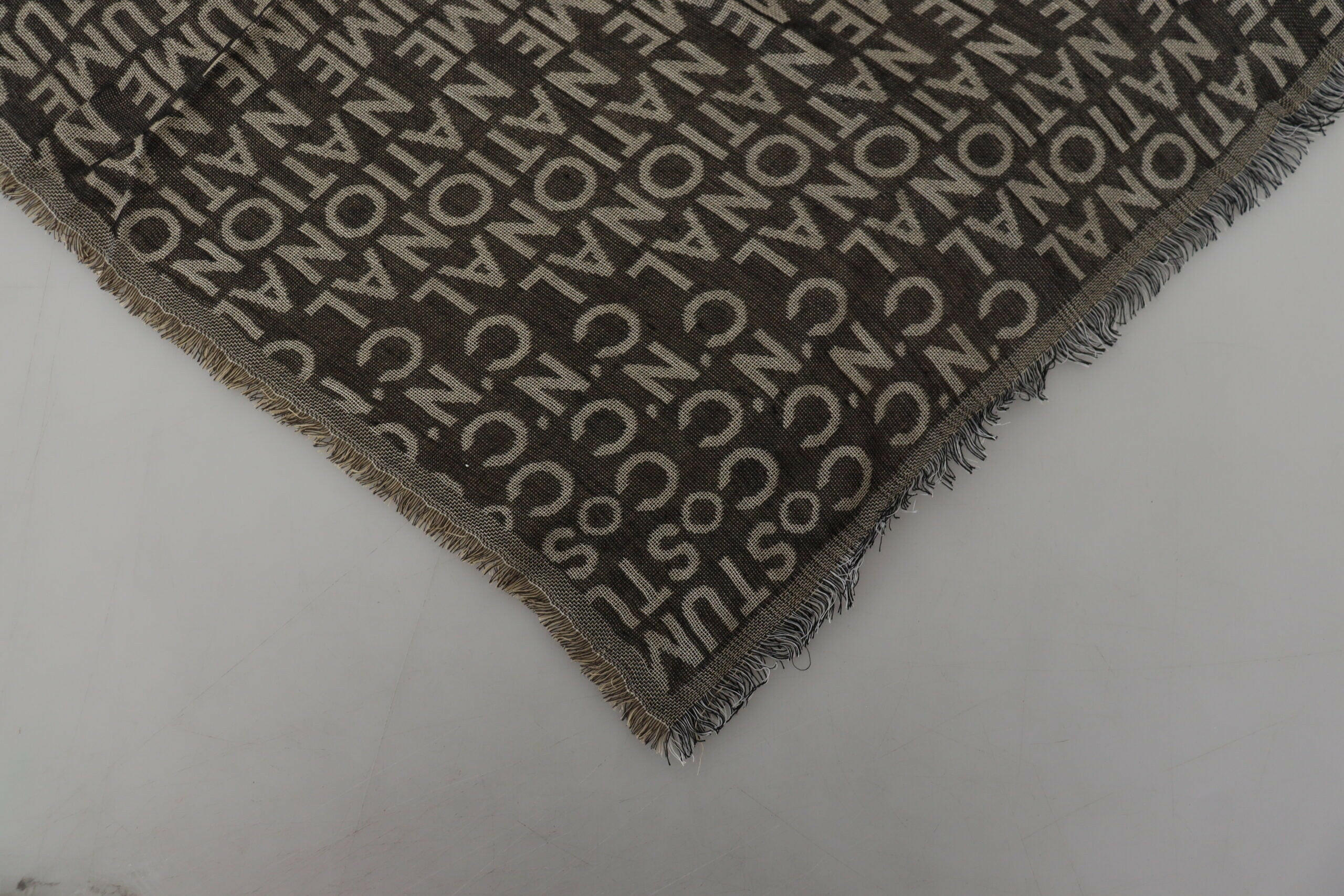 Costume National Gray Logo Knit Neck Wrap Shawl Scarf -   -  Costume National.