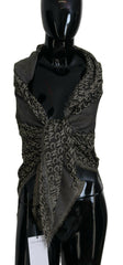 Costume National Gray Logo Knit Neck Wrap Shawl Scarf -   -  Costume National.