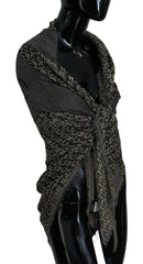 Costume National Gray Logo Knit Neck Wrap Shawl Scarf -   -  Costume National.