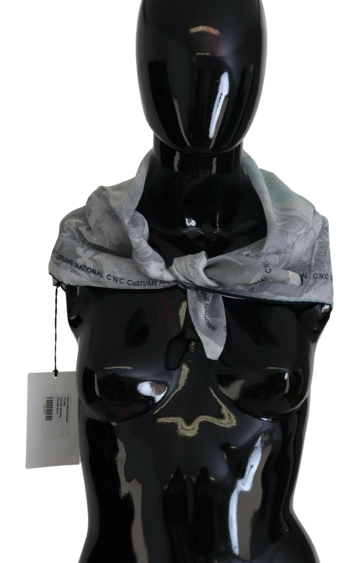 Costume National Gray Print Shawl Foulard Branded Scarf -   -  Costume National.