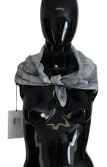 Costume National Gray Print Shawl Foulard Branded Scarf -   -  Costume National.