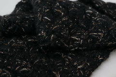 Dolce & Gabbana Black Wool Knitted Wrap Foulard Fringe Scarf -   -  Dolce & Gabbana.
