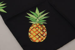 Dolce & Gabbana Black Pineapple Printed Square Handkerchief  Scarf -   -  Dolce & Gabbana.