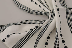 Dolce & Gabbana White Dotted Stripes Square Handkerchief Viscose Scarf -   -  Dolce & Gabbana.