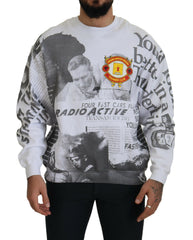 MSGM White Cotton Crewneck Pullover Sweatshirt Sweater -   -  MSGM.