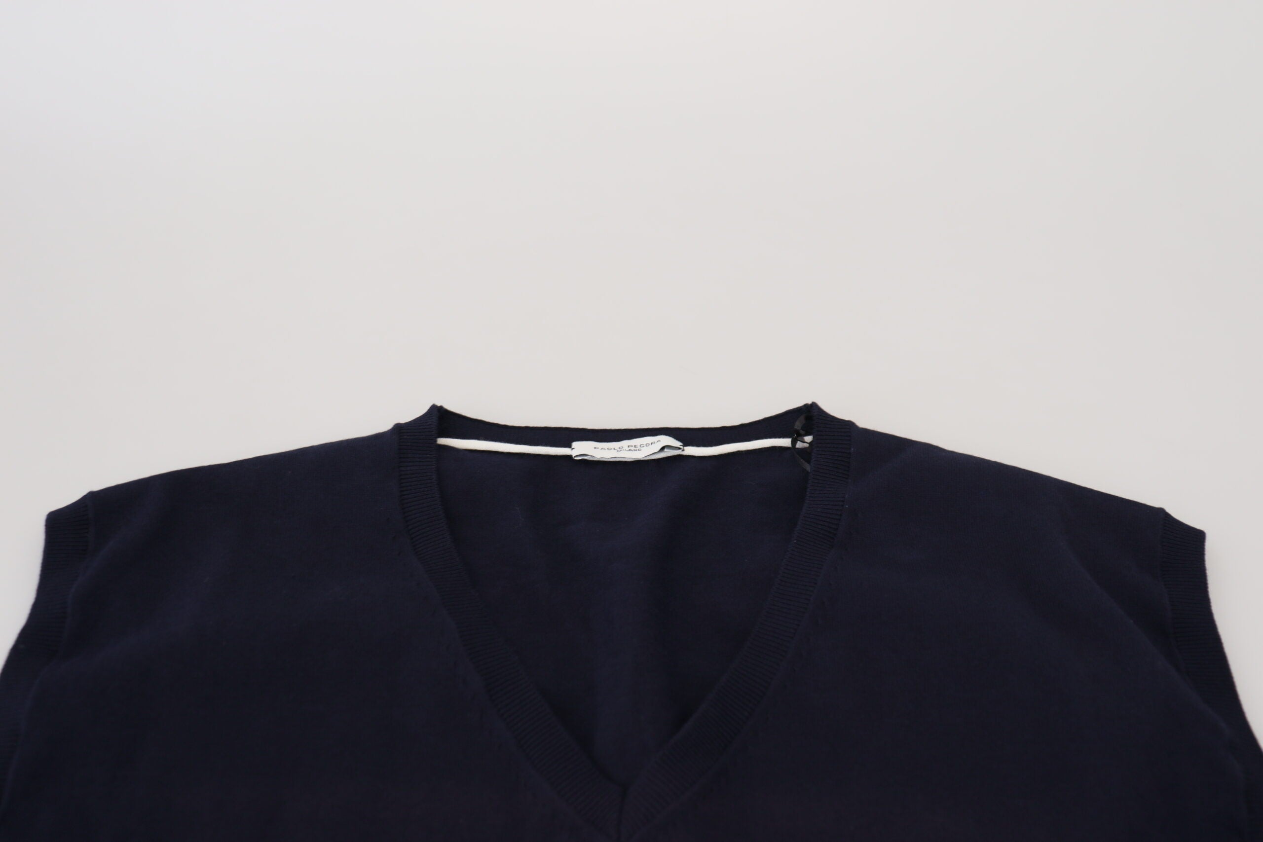 Paolo Pecora Milano Black Cotton V-neck Sleeveless Tank T-shirt -   -  Paolo Pecora Milano.