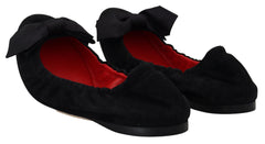 Dolce & Gabbana Black Suede Flat Slip On Ballet Shoes -   -  Dolce & Gabbana.