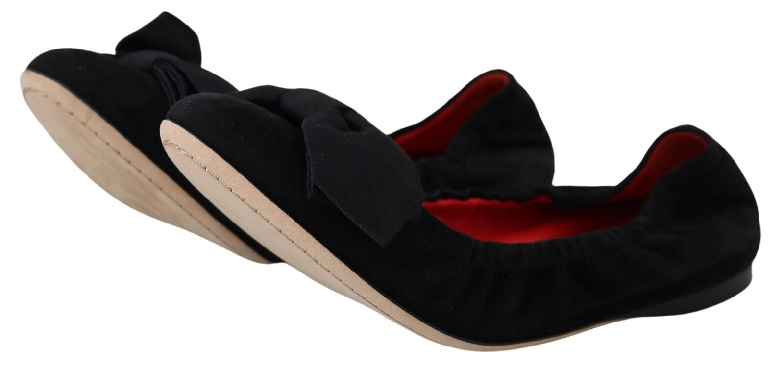 Dolce & Gabbana Black Suede Flat Slip On Ballet Shoes -   -  Dolce & Gabbana.