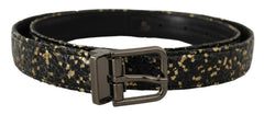 Dolce & Gabbana Gold Black Two-toned Leather Chrome Buckle Belt -   -  Dolce & Gabbana.