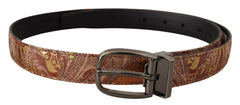 Dolce & Gabbana Multicolor Embossed Leather Black Metal Buckle Belt -   -  Dolce & Gabbana.