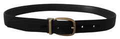Dolce & Gabbana Black Grosgrain Leather Bronze Metal Belt -   -  Dolce & Gabbana.
