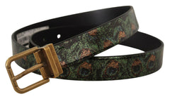 Dolce & Gabbana Multicolor Leather Vernice Pavone Bronze Metal Belt -   -  Dolce & Gabbana.