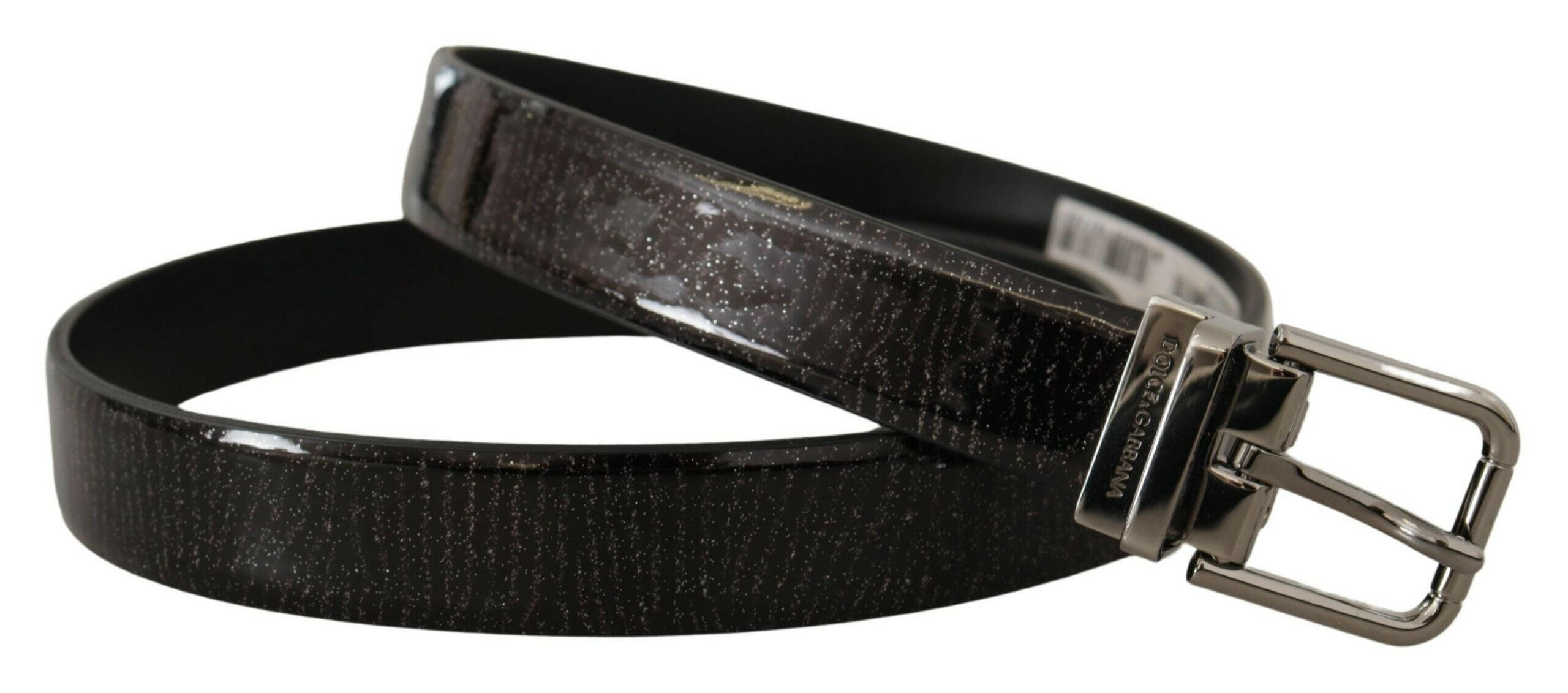 Dolce & Gabbana Black Leather Vernice Metal Buckle Belt -   -  Dolce & Gabbana.