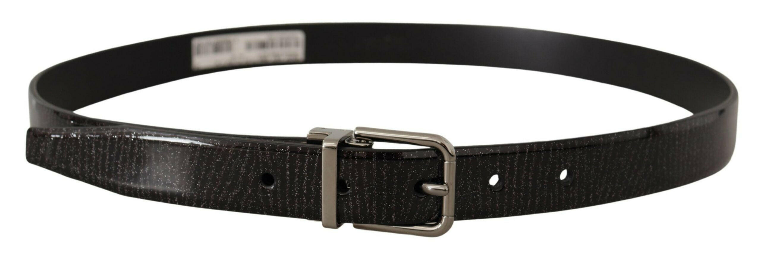 Dolce & Gabbana Black Leather Vernice Metal Buckle Belt -   -  Dolce & Gabbana.