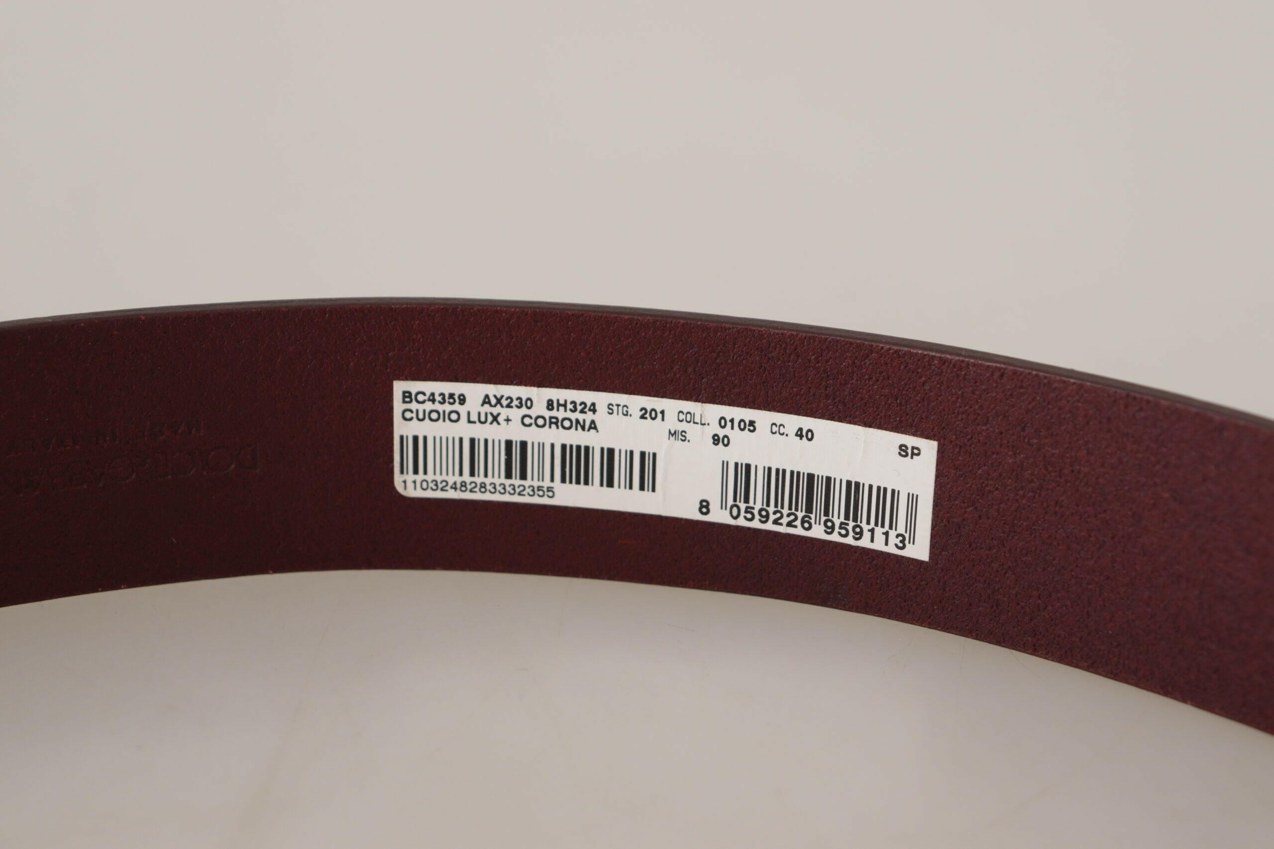 Dolce & Gabbana Brown Leather Silver Metal Crown Buckle Belt -   -  Dolce & Gabbana.