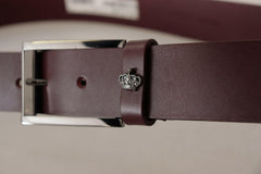 Dolce & Gabbana Brown Leather Silver Metal Crown Buckle Belt -   -  Dolce & Gabbana.