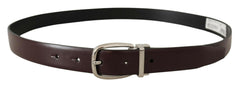 Dolce & Gabbana Solid Brown Leather Silver Metal Belt -   -  Dolce & Gabbana.