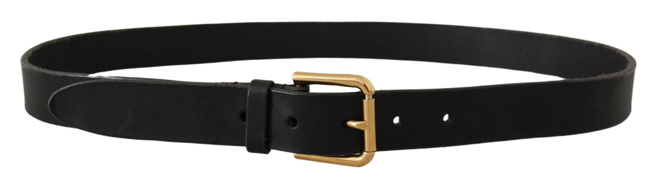 Dolce & Gabbana Brown Classic Leather Gold Metal Buckle Belt -   -  Dolce & Gabbana.