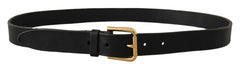 Dolce & Gabbana Brown Classic Leather Gold Metal Buckle Belt -   -  Dolce & Gabbana.