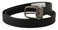 Dolce & Gabbana Black Leather Metal Logo Buckle Belt -   -  Dolce & Gabbana.