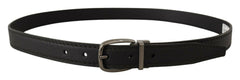 Dolce & Gabbana Black Leather Metal Logo Buckle Belt -   -  Dolce & Gabbana.