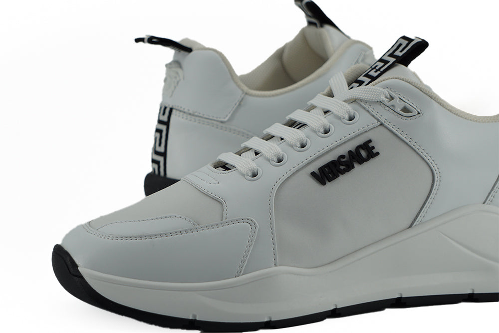 Versace Sleek White Calf Leather Sneakers -   -  Versace.
