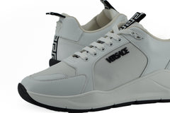 Versace Sleek White Calf Leather Sneakers -   -  Versace.