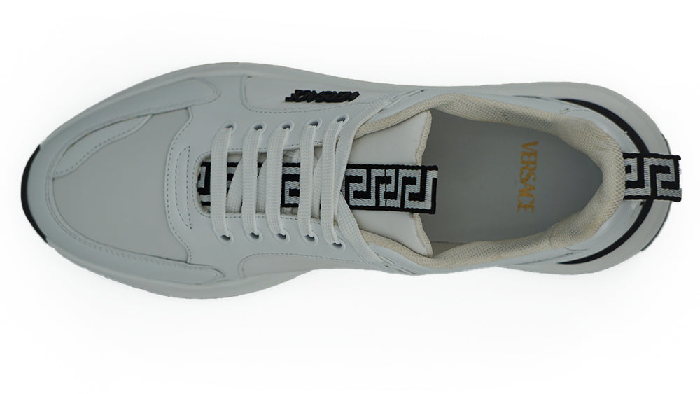 Versace Sleek White Calf Leather Sneakers -   -  Versace.
