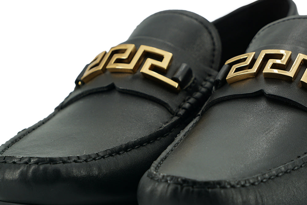Versace Elegant Black Calf Leather Men's Loafers -   -  Versace.