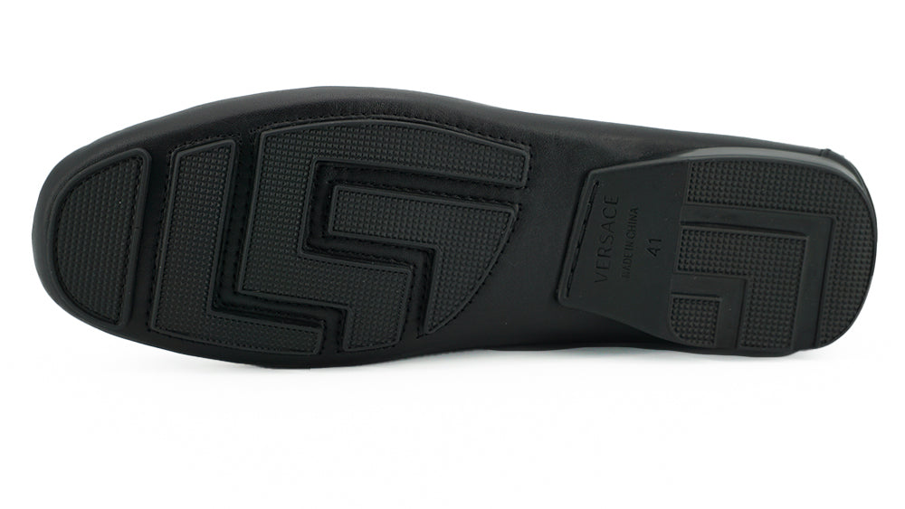 Versace Elegant Black Calf Leather Men's Loafers -   -  Versace.