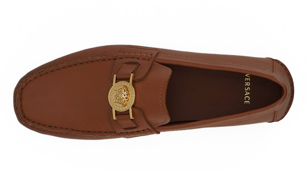 Versace Elegant Medusa-Embossed Leather Loafers -   -  Versace.