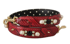 Dolce & Gabbana Red Exotic Leather Crystals Bag Shoulder Strap -   -  Dolce & Gabbana.
