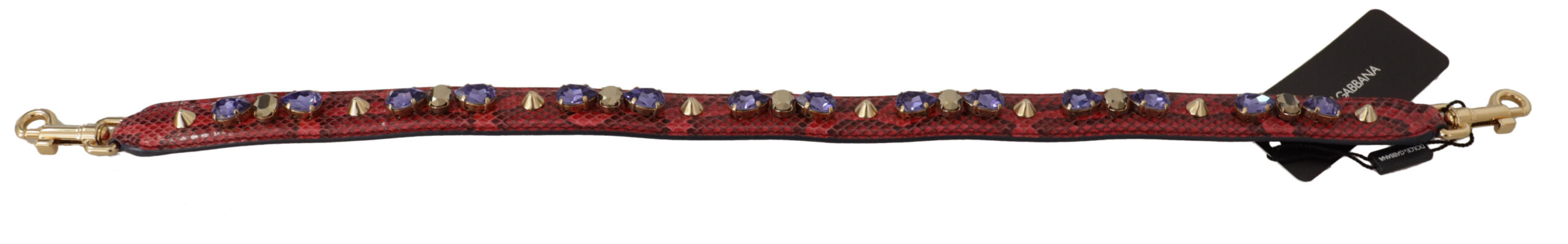 Dolce & Gabbana Red Exotic Leather Crystals Bag Shoulder Strap -   -  Dolce & Gabbana.