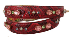 Dolce & Gabbana Red Exotic Leather Crystals Reversible Shoulder Strap -   -  Dolce & Gabbana.
