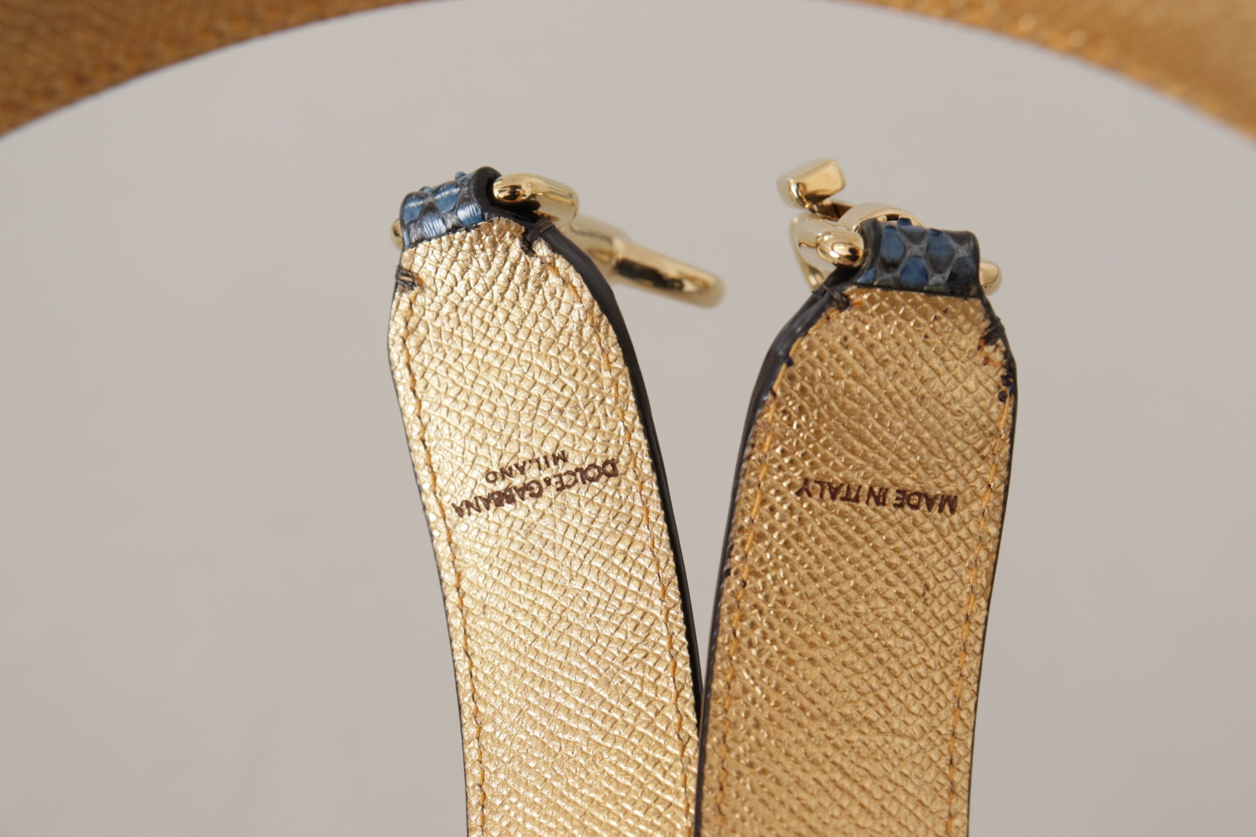 Dolce & Gabbana Blue Exotic Leather Crystals Shoulder Strap -   -  Dolce & Gabbana.
