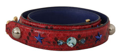 Dolce & Gabbana Red Exotic Leather Crystals Shoulder Strap -   -  Dolce & Gabbana.