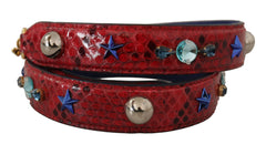 Dolce & Gabbana Red Exotic Leather Crystals Shoulder Strap -   -  Dolce & Gabbana.