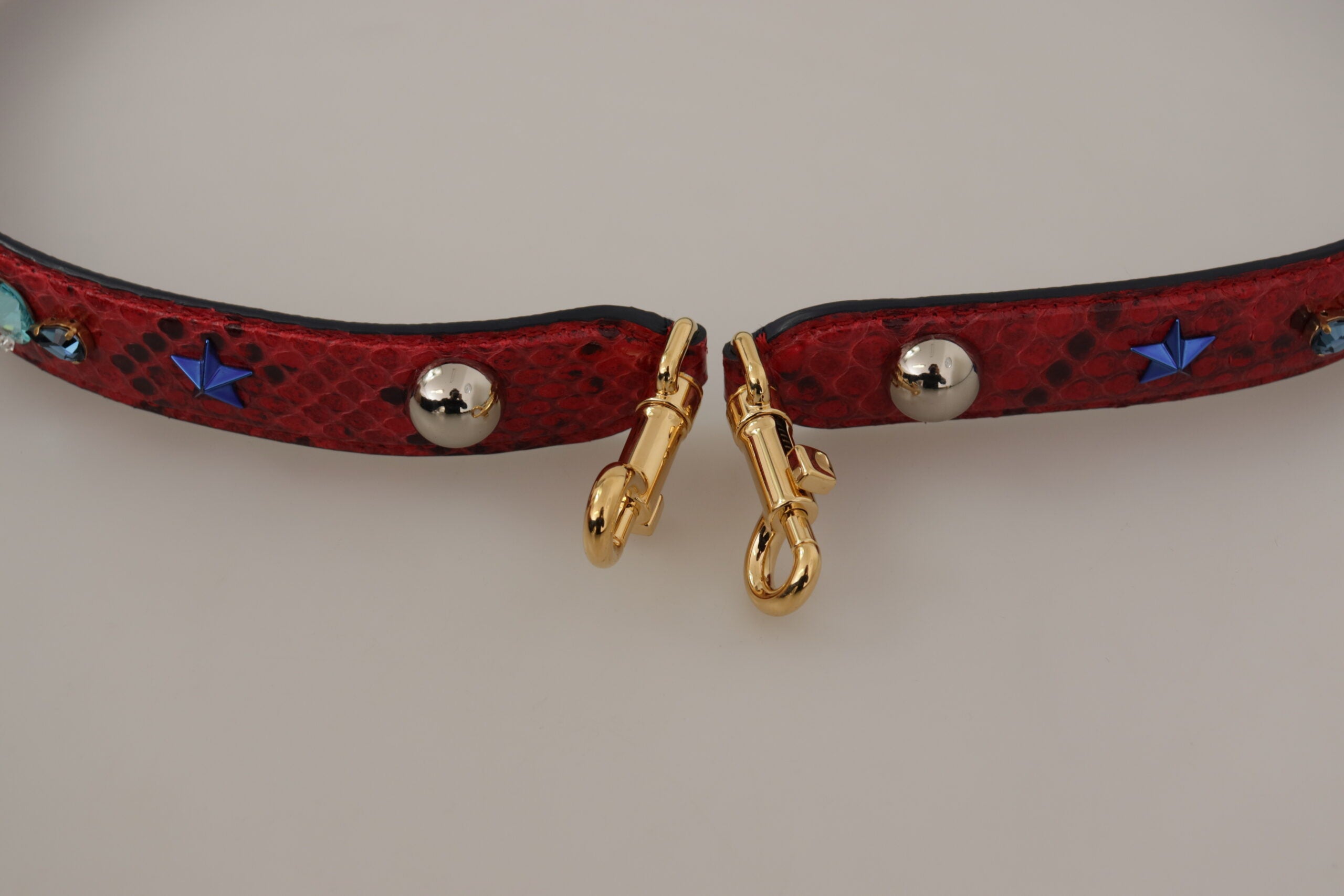 Dolce & Gabbana Red Exotic Leather Crystals Shoulder Strap -   -  Dolce & Gabbana.