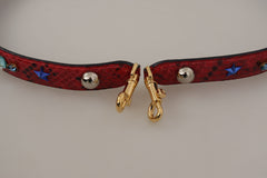 Dolce & Gabbana Red Exotic Leather Crystals Shoulder Strap -   -  Dolce & Gabbana.