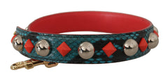 Dolce & Gabbana Green Crystals Leather Bag Shoulder Strap -   -  Dolce & Gabbana.