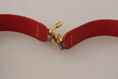 Dolce & Gabbana Brown Python Leather Crystals Shoulder Strap -   -  Dolce & Gabbana.