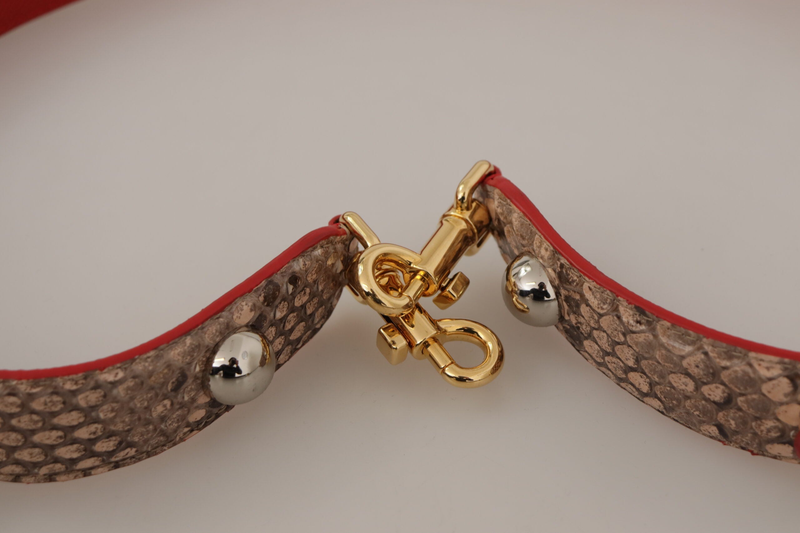 Dolce & Gabbana Brown Python Leather Crystals Shoulder Strap -   -  Dolce & Gabbana.