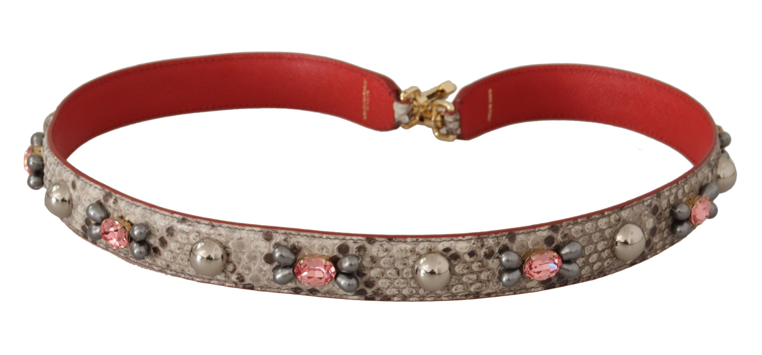 Dolce & Gabbana Beige Exotic Leather Studded Shoulder Strap -   -  Dolce & Gabbana.