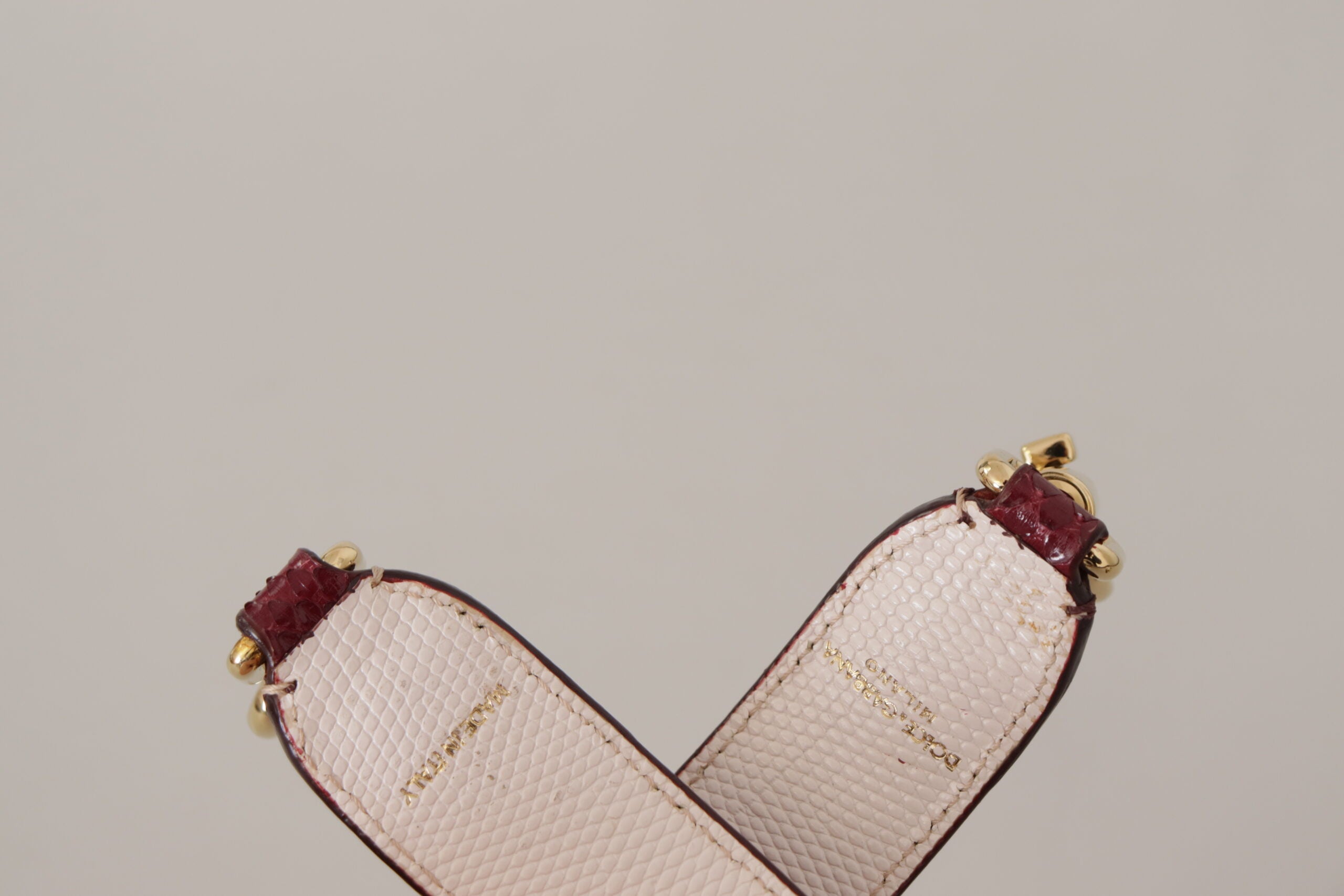 Dolce & Gabbana Bordeaux Leather Crystals Bag Shoulder Strap -   -  Dolce & Gabbana.