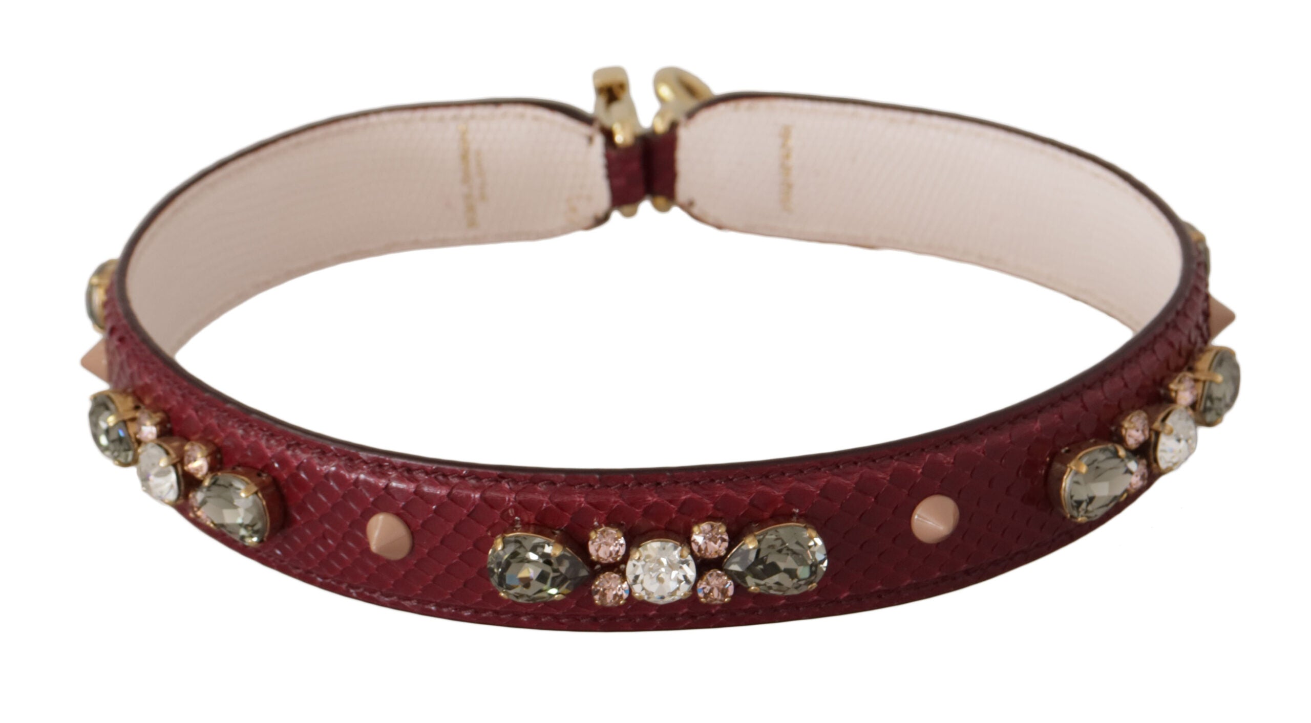 Dolce & Gabbana Bordeaux Leather Crystals Bag Shoulder Strap -   -  Dolce & Gabbana.