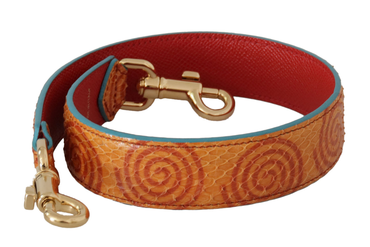 Dolce & Gabbana Orange Leather Swirl Print Bag Shoulder Strap -   -  Dolce & Gabbana.