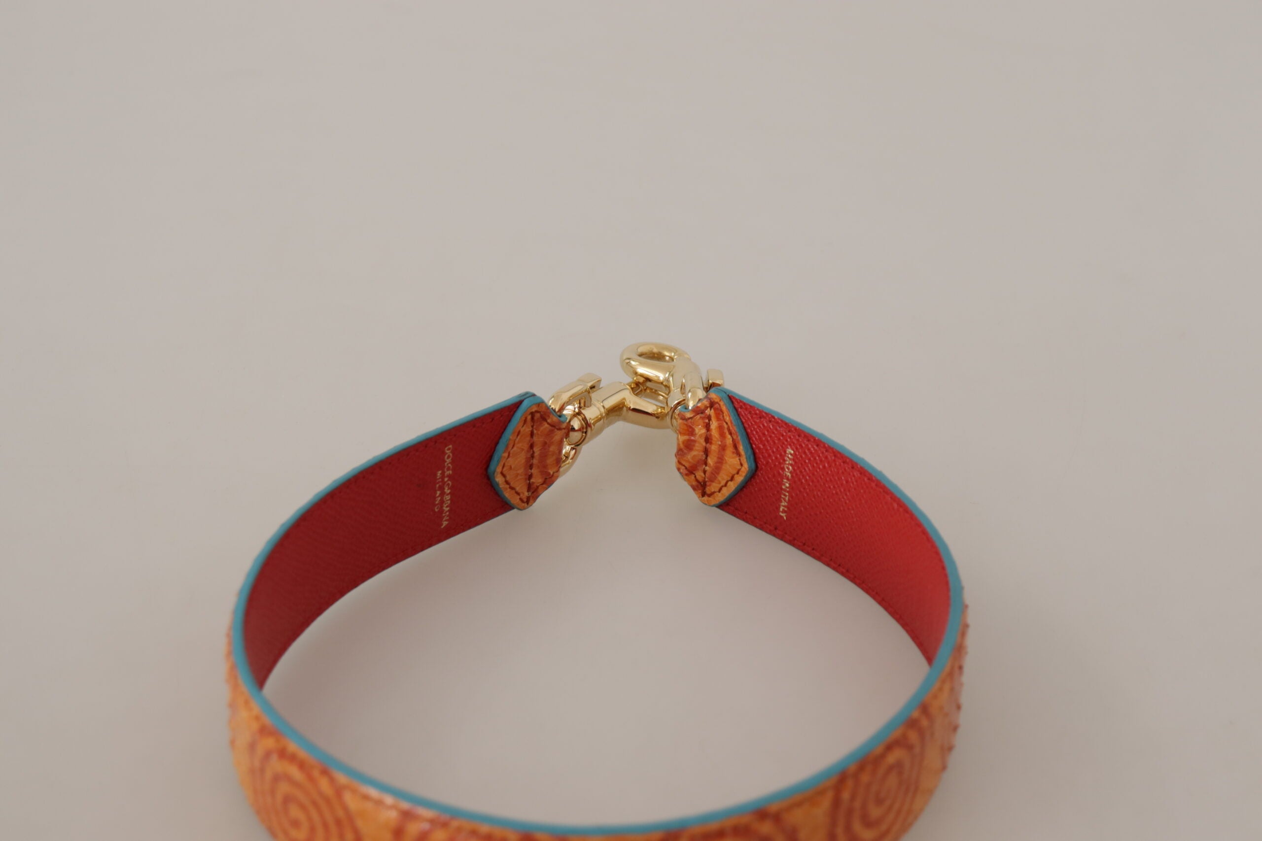 Dolce & Gabbana Orange Leather Swirl Print Bag Shoulder Strap -   -  Dolce & Gabbana.