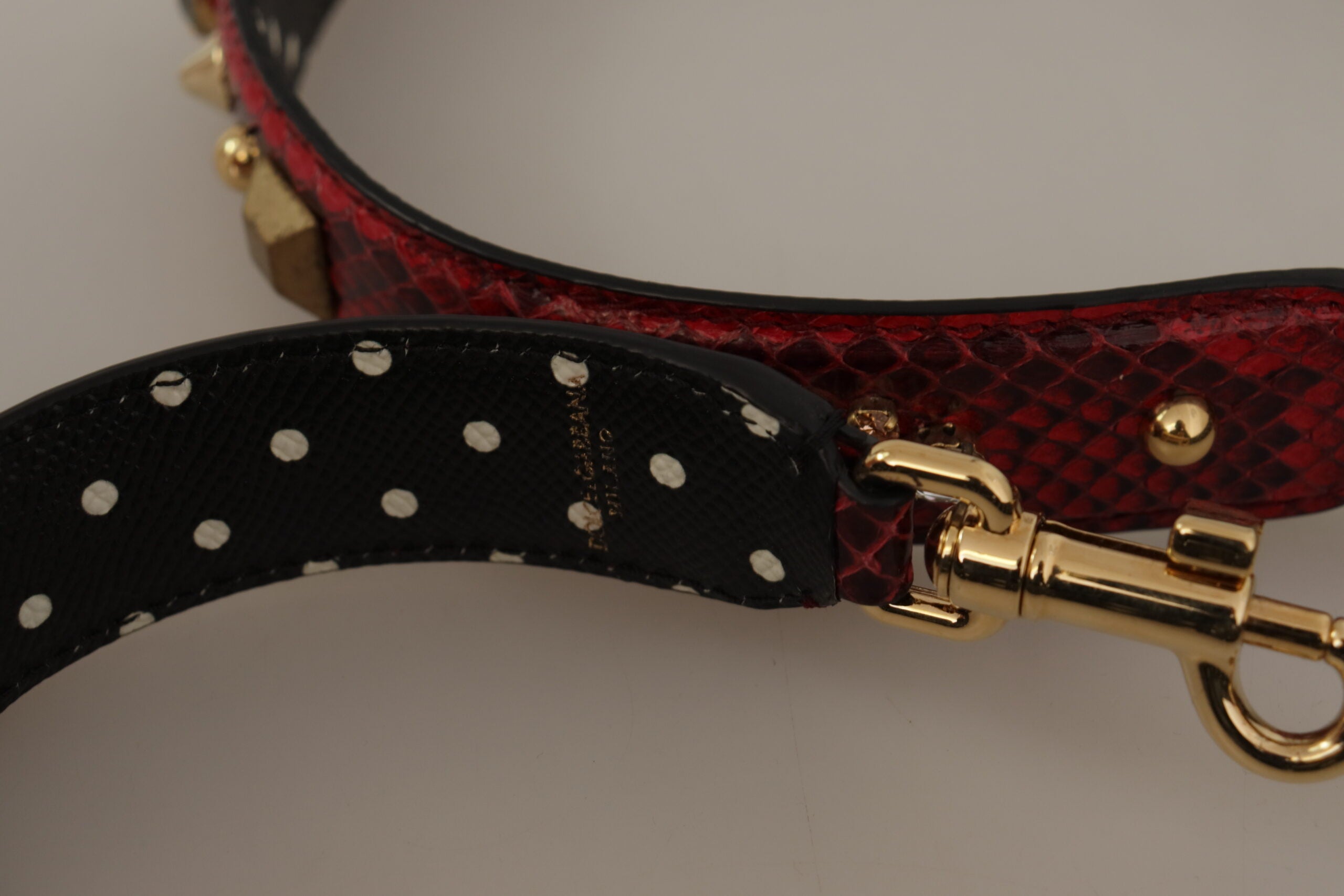 Dolce & Gabbana Red Python Leather Crystals Reversible Shoulder Strap -   -  Dolce & Gabbana.